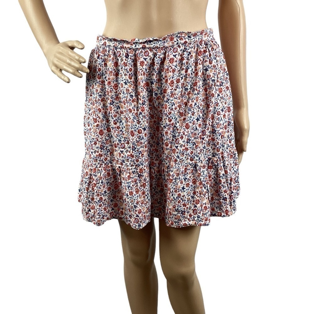 Old Navy High-Waisted Tiered Mini Swing Skirt Size S Multi Ditsy Floral Print